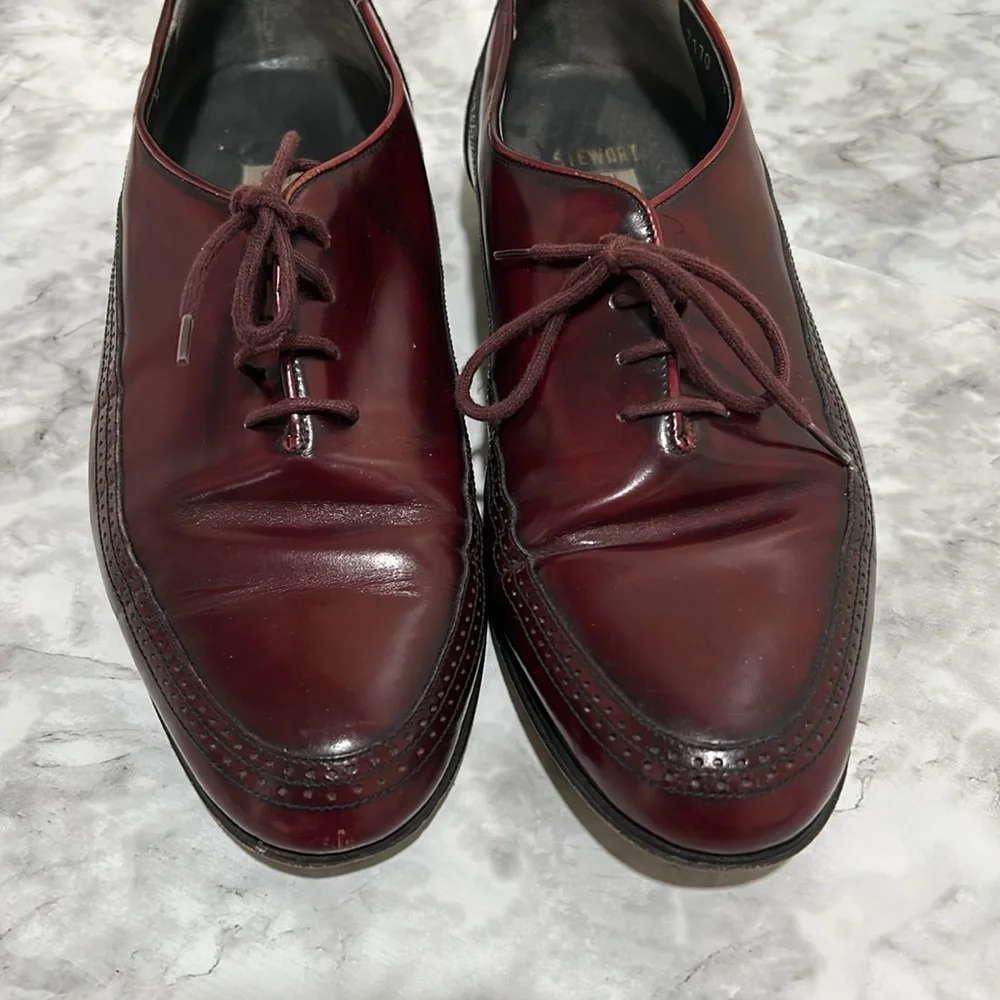 BRUNO MAGLI STEWARD MENS DRESS SHOES LEATHER MADE IN ITALY BURGUNDY Sz 9 - Picture 2 of 11